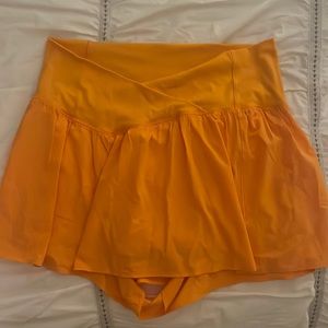 Aerie Orange Crossover Flowy Shorts